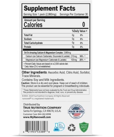 Dr. G's Amazing Ionized Cal Mag 2 860mg (Premium) - Bone Strength and Bone Health Supplement with Ionized Calcium & Magnesium Powder Stick Packs - 30 Sticks x 1 Pack (30 Count) 3.03 Ounce (Pack of 1) - Buy Online on GoSupps.com