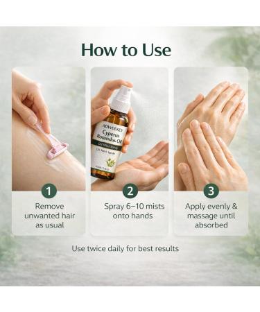 Adweekey Cyperus Rotundus Oil Mist Spray Post-Hair Removal Care Lightweight Plant-Based Body Oil to Slow Appearance of Regrowth For Legs Arms Underarms & Bikini Area 60ml / 2 fl oz - Buy Online on GoSupps.com