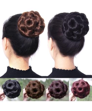 Hair Bun Brazilian Real Hair Braided Bun Hair Piece Braided Bun Donut Claw Clip Style Wig Extensions Real Hair Ladies Hair Bun Hair Extension Hair Piece (Color : D) - Buy Online on GoSupps.com