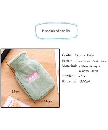 Fluffy Pink Hot Water Bottle with Cover - Eco-Friendly 0.5L Mini Heat Bottle for Children & Adults - Buy Online on GoSupps.com