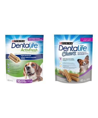 DentaLife ActivFresh Dental Dog Treats for Medium Breed Dogs - 35 ct + DentaLife Chews Dental Dog Treats for Small Breed Dogs - 40 ct