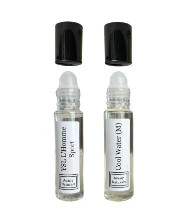 Man Perfume Sampler Set - Roll Cologne Men Replicant Perfume Alt Fragrance Travel Size Cologne Roll-on Scented Body Oil 2 pc Set (Marine Duo)