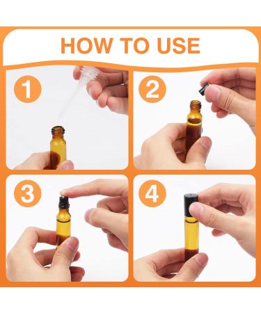 Esteopt 16PC Essential Oil Roller Ball Bottles - 10ml Portable Glass Perfume Bottles with Stainless Steel Rollers for Wellness & Massage - Buy Online on GoSupps.com
