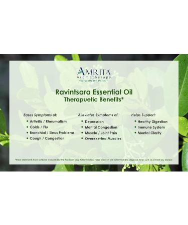 Amrita Aromatherapy Organic Ravintsara Essential Oil 100% Pure Undiluted Cinnamomum camphora Therapeutic Grade Premium Quality Aromatherapy Oil Tested & Verified 60ML - Buy Online on GoSupps.com