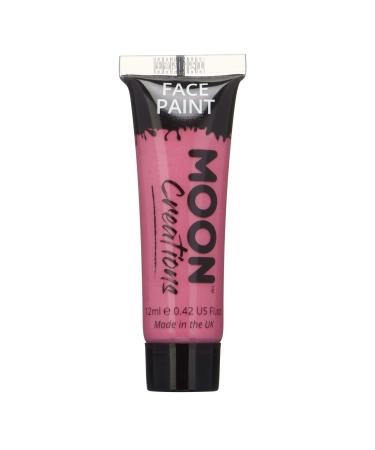 Moon Creations Face & Body Paint Tubes | Bright Pink | 12ml | Ready to Use Face Paint | No Flake | Cruelty Free Made in UK | Face Paint for Kids Adults Fancy Dress Festivals Halloween & More