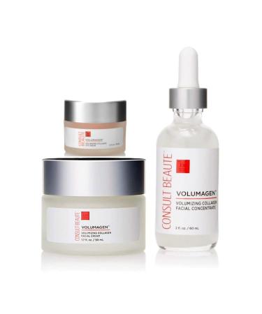 Consult Beaute Volumagen TRIO - Serum Concentrate  Volumizing Facial Cream & Eye Cream - Anti-Aging - Face  Neck & Eye - Collagen - Hyaluronic Acid