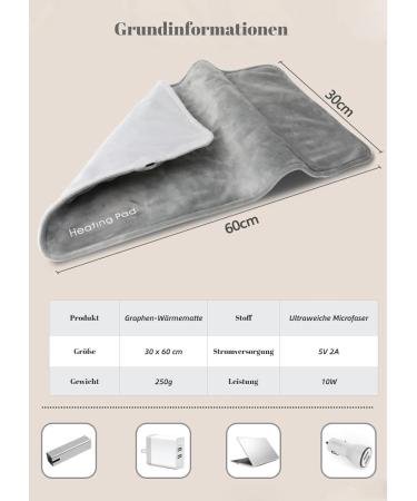 Buy Tragbar USB Heating Pillow 5V - Washable Winter Thermal Travel Blanket | 30x60cm Hand-Foot Warmers for Back Neck and Shoulder Relief - Perfect for International Shipping - Buy Online on GoSupps.com