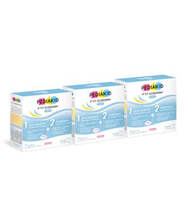 PEDIAKID - P'tit Eczederm Duo - Soin peaux s ches tendance atopique - Nourrit apaise & prot ge Etui de 10 sachets de poudre (20g) d s 1 an + Cr me en tube de 40 ml d s la naissance - Lot de 3