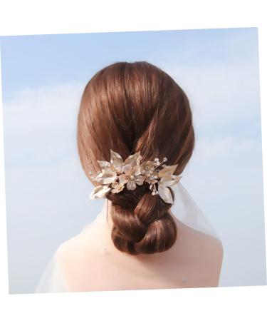 FRCOLOR Golden Flower Hair Comb hair accessories for women wedding hair accessories women hair accessories hair jewels for women Crystal bridal headpiece comb bridal hair accessories alloy - Buy Online on GoSupps.com