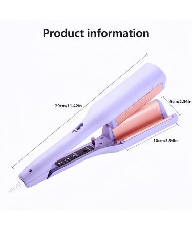 Double Barrel Curling Iron Wand - Fast Heating 32mm Hair Curler for Wavy Hair | Dual Voltage | Perfect for Medium & Long Hair - Purple - Buy Online on GoSupps.com