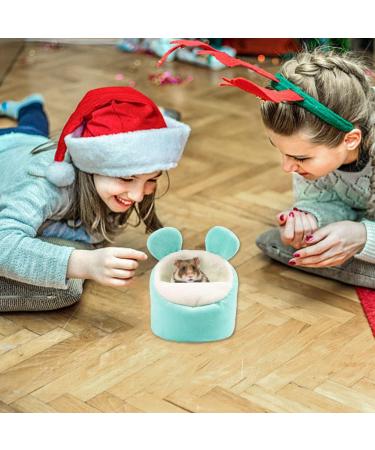 Mini Guinea Pig Bed Warm Hamster Rabbit Cave Beds Cozy Animal House with Removable Pad Soft Hideout Cage Winter Nest Accessories for Small Animal Guinea Pig Ferret Rats Hedgehog Chinchilla Bearded Green - Buy Online on GoSupps.com