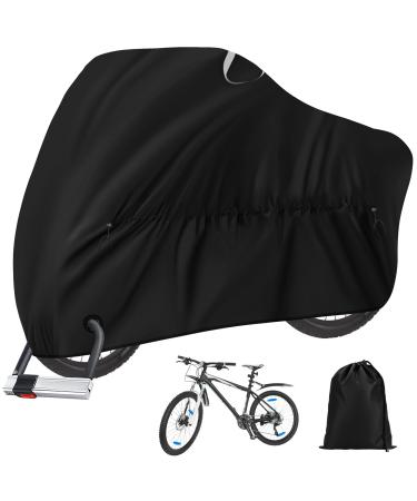 Bike Cover - Outdoor Waterproof Bicycle Covers for 1, 2 or 3 Bikes - 210D Heavy Duty Ripstop Bike Storage with Reflective Strips - Anti Dust Rain Snow UV for Mountain, Road Bikes with Lock Holes black