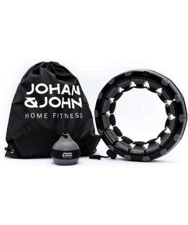 Johan & John Smart Weighted Hula Hoop - Infinity Hoop for Weight Loss & Fitness - Scandinavian Design - 28 Detachable Knots - Carrying Bag - Black - Buy Online on GoSupps.com