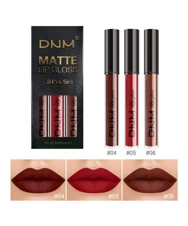 3Pcs Deep Red Brown Matte Lipstick Set | Long Lasting 24Hr Lip Stain | Waterproof Lip Gloss Gift Set - SET02 - Buy Online on GoSupps.com