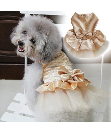 Pet Dog Puppy Bow Gauze Tutu Dress Skirt Cat Sequin Princess Clothes Apparel Dog Accessories Birthday Chirstmas Thanksgiving Valentine's Day Gifts Dark Red L - Buy Online on GoSupps.com