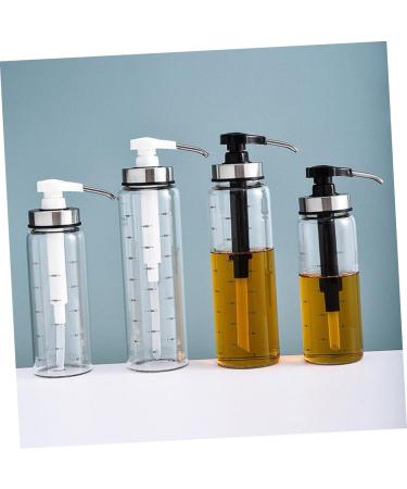WOFASHPURET Glass Containers for Liquids Coffee Syrup Dispenser Pump Stainless Steel Press Mouth 22.5x6x6cm Black - Buy Online on GoSupps.com