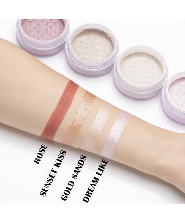 Kmeamty Shimmer Loose Highlighter Powder and Matte Blush Set for Radiant Glow - Buy Online on GoSupps.com