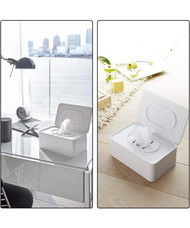 Wipes Storage Box Wet Wipes Dispenser Tissue Box Holder Wipes Napkin Box for Wet Wipes with Lid for Home Office (White) - Buy Online on GoSupps.com