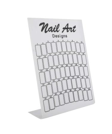 Nail stand 50 cells nail polish stands nail art sample display color cards with square nail polish transparent and natural colors (#1)