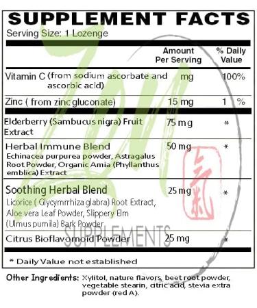 Immune Support Elderberry Zinc Lozenge - Immunity Vitamin with Zinc Vitamin C Elderberry - Chewable Gluten-Free Immune Support Antioxidant Supplement Vegan Vitamins 120 Count - Buy Online on GoSupps.com