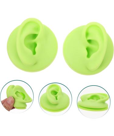Healifty 2pcs Colored Ear Model Manquin T Tool for Earrings - Silicone Ear Piercing Simulator (Green, 6.5x6.5cm) - Buy Online on GoSupps.com