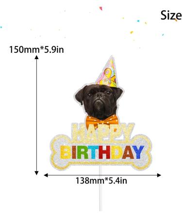 Pug Happy Birthday Cake Topper - Puppy Pet Theme Welcome new members Boy Girl Birthday Party Supplies Decorations - Buy Online on GoSupps.com