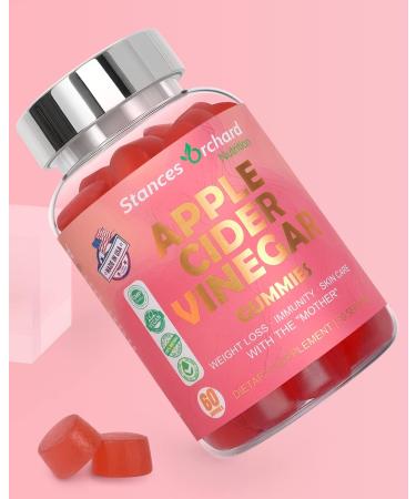STANCES ORCHARD Apple Cider Vinegar Gummies - Vegan Keto ACV for Gut Health & Weight Loss - 60 Count Detox Gummies - Made in USA - Buy Online on GoSupps.com