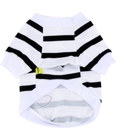 Zweitea Dog Shirts for Small Dogs | Summer Striped T-Shirts & Heart Sweatshirts | Soft Cotton Chihuahua Clothing XS - Buy Online on GoSupps.com
