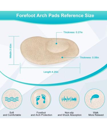 Haofy High Heel Pillow Insoles for Women - Arch Pain Relief Non-Slip Gel Metatarsal Pads 2 Pairs with Bow Support - Buy Online on GoSupps.com