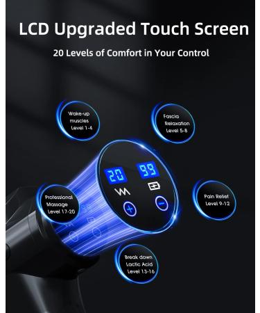 LAOBEN Muscle Massage Gun - 20 Speed Deep Tissue Back Massager for Pain Relief - Portable Electric Percussion Massager - Ideal Gifts for Dad & Mom - Dark Black - Buy Online on GoSupps.com