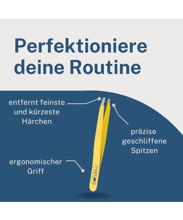 REMOS Professional Tweezers with Extra Fine Tips for Eyebrow Plucking - Yellow | International Shipping - Buy Online on GoSupps.com