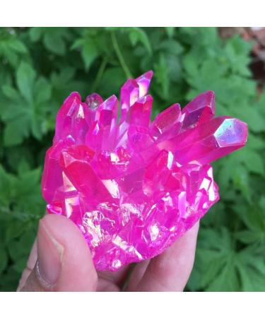 Room Decoration Home Decoration Natural Crystal Red Angel Aura Quartz Cluster specimens Titanium Coating Quartz Cluster Stones (Size : 110-120g) - Buy Online on GoSupps.com