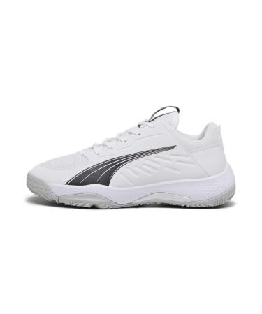 PUMA Unisex Kids Accelerate Jr Handball Shoe 37 EU Puma White Puma Black Concrete Gray
