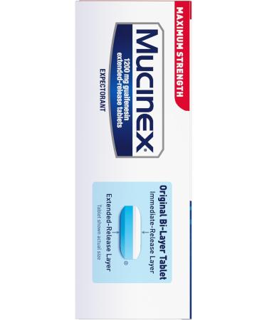 Mucinex 12 Hour Maximum Strength 1200 mg Guaifenesin Extended-Release Tablets for Excess Mucus Relief Expectorant Aids Excess Mucus Removal Chest Congestion Relief for Adults 48 Tablets New - Buy Online on GoSupps.com
