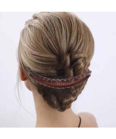 Hair Clincher Combs - Vintage Clincher Combs Clamp Grip Fishtail Hair Clip Ponytail Banana Clip for Women Girls Hair Accessories Coffee - Buy Online on GoSupps.com