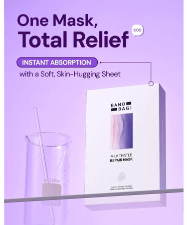 Bano Milk Thistle Repair Skin Care Set - Korean Skin Care with Centella Soothing & Barrier Repair Kit for Sensitive Skin Face Mask 10EA & Serum 0.5 fl. oz. Face Moisturizer Fragrance-Free - Buy Online on GoSupps.com