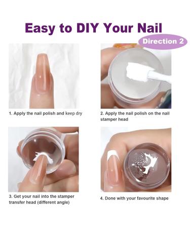 Famidiqgo Nail Stamper & Art Brush Set - French Tip Clear Silicone Nail Stamp with Scraper & Pen for DIY Nail Art - Buy Online on GoSupps.com