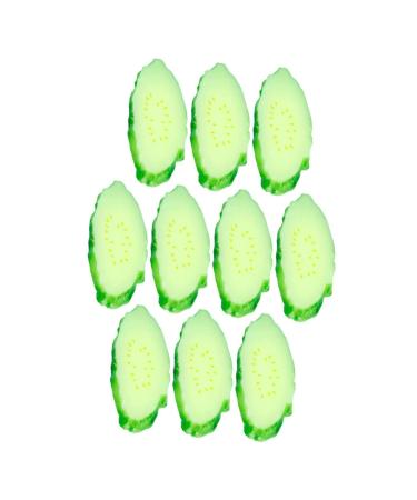 TOYANDONA 10pcs Simulation Cucumber Slice Simulation Green Cucumber Decorative Foam Fruit Realistic Fruit Fake Cheese Fake Cucumber Fake Pineapple Child Fake Vegetables Vegetable Slices Pvc