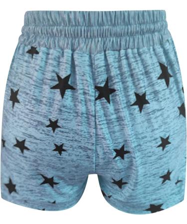 Ronony Women's High Waist Yoga Shorts | Fitness Sports Pants | Trendy Summer Activewear & Training Suit | Stylish Print Sweatshorts XL - Blue - Buy Online on GoSupps.com