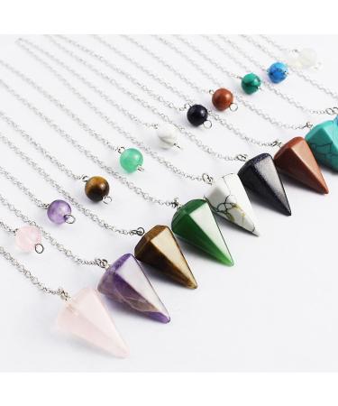 Green Aventurine Healing Crystal Pendulum - Chakra Pendant for Meditation and Divination - Buy Online on GoSupps.com