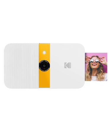 KODAK Smile Instant Print Digital Camera  Slide-Open 10MP Camera w/2x3 ZINK Printer (White/ Yellow) White Camera - Buy Online on GoSupps.com