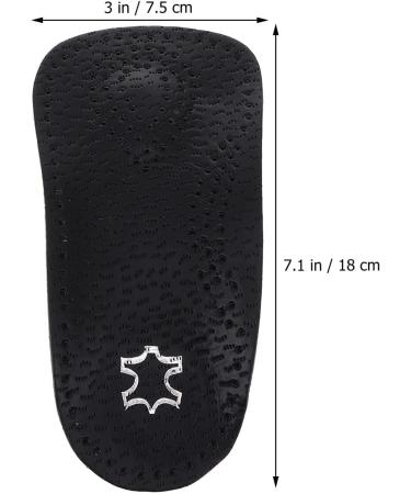 Doitool Leather Half Shoe Insoles - Orthopedic Foot Cushions for Heel Pain & Flat Feet - 18cm Black (Size 41-42) - Alleviate Plantar Fasciitis & Heel Spurs - Buy Online on GoSupps.com