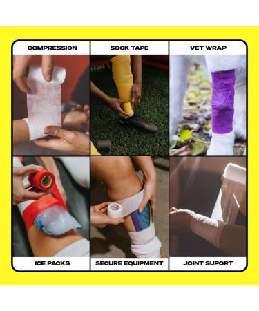 SPORTTAPE Self-Adhesive Football Sock Tape 5cm x 4.5m - Dark Green | Cohesive Bandage Wrap for Shin Pads, Goalkeeper Wrist, and Football Ankles | Pet & Vet Wrap - Single Roll - Buy Online on GoSupps.com