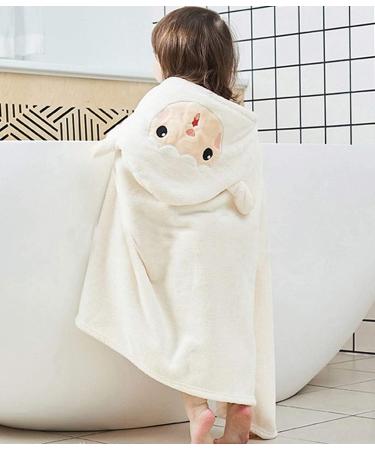 Gneliwm Baby Hooded Bath Towel Swaddle Wrap Blanket - Ultra Soft Coral Velvet Poncho for Newborns - White Sheep Design - Buy Online on GoSupps.com