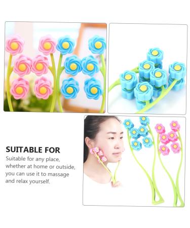 Beavorty 8 STK Facelifting Massage Device | Face Tightening Roller & Mini Eye Massager | Weight Loss & Face Lifting Tool in Rose Gold & Pink Sky Blue - Buy Online on GoSupps.com