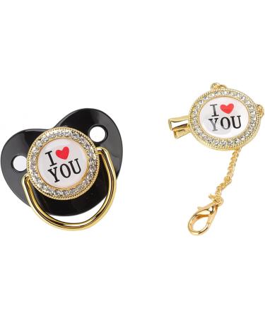 I Love You Schnuller Set - Exquisite Pacifier with Chain Clip | Perfect Gift & Party Accessory - Buy Online on GoSupps.com