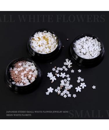 JERCLITY 3D Nail Art Decoration Kit - Mixed Metal Nail Rivets, White Flower Studs, Gem Pearls, Tweezers - 6 Boxes - KIT01 - Buy Online on GoSupps.com