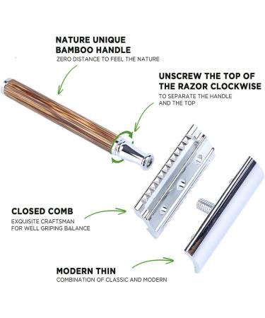 Stainless Steel Double-Cutting Razor with Long Handle & 5 Blades - Ultimate Clean Shave for Men & Women - International Shipping Available - Buy Online on GoSupps.com