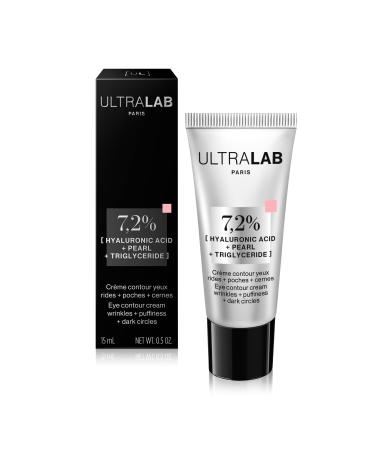 ULTRALAB - Eye contour cream for wrinkles + bags + dark circles - hyaluronic acid pearl and glycerol - 15ml