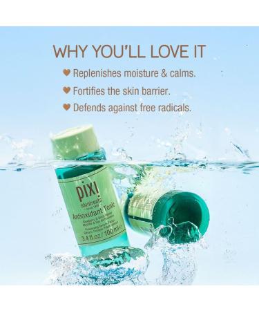 Pixi Antioxidant Tonic | Alcohol-Free Hydrating Multi-Tasking Formula with 3 Facial Skin Care Products in 1 | Face Toner Essence and Serum in One Step | 100mL Travel Size Skincare - Buy Online on GoSupps.com